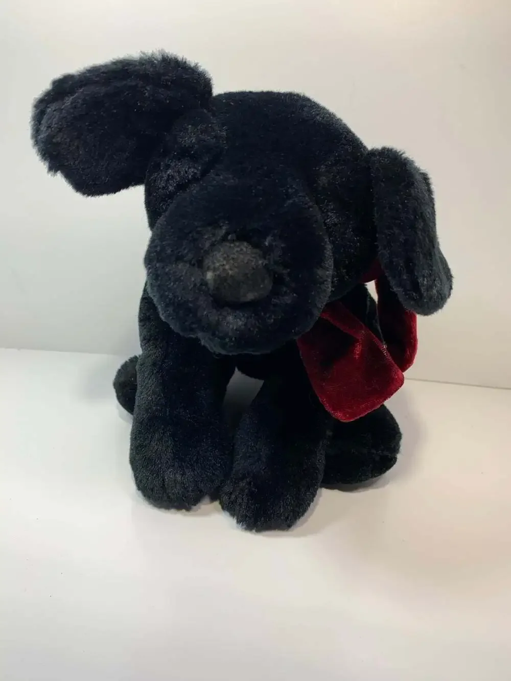 Russ Berrie Black Labrador Puppy Dog Ginger Plush Stuffed Animal 10